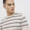 Beige Knitted Stripe T-Shirt