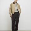 Beige Knitted Stripe T-Shirt