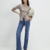 Beige Knitted Tie Waist Cardigan
