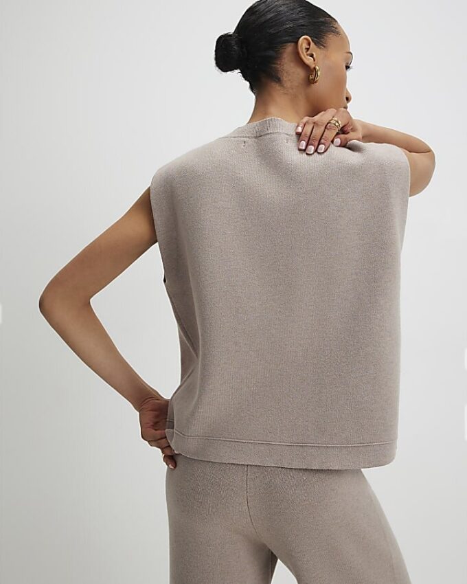Beige Knitted Waistcoat