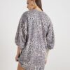 Beige Leopard Print Sweatshirt Mini Dress