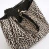 Beige Leopard Print Winged Shoulder Bag