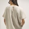 Beige Linen Blend Short Sleeve T-Shirt