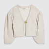 Beige Long Sleeve Button Detail Cardigan