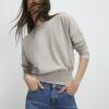 Beige Long sleeve Cosy Banded Top
