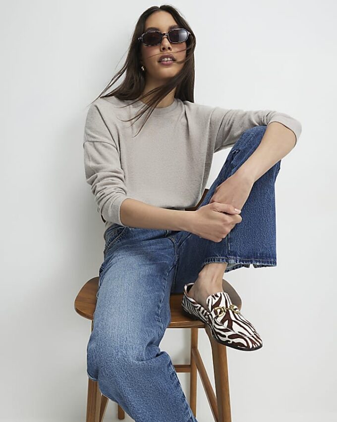Beige Long sleeve Cosy Banded Top