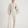 Beige Long Sleeve Twist Front Cosy Top