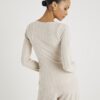 Beige Long Sleeve Twist Front Cosy Top