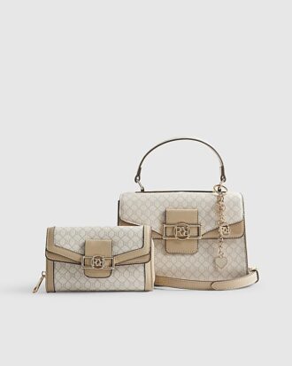 Beige Monogram Mini Tote Bag Bundle