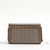 Beige Monogram Panelled Flap Purse
