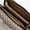 Beige Monogram Panelled Flap Purse