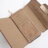 Beige Monogram Panelled Flap Purse
