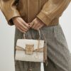 Beige Monogram Panelled Mini Tote Bag
