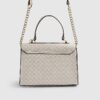 Beige Monogram Panelled Mini Tote Bag