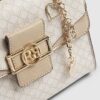 Beige Monogram Panelled Mini Tote Bag