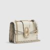 Beige Monogram Panelled Shoulder Bag
