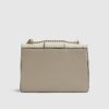 Beige Monogram Panelled Shoulder Bag