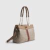 Beige Monogram Webbing Front Chain Tote Bag