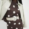 Beige Moon Buckle Waist Belt