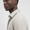 Beige Muscle Fit Pique Casual Shirt