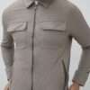 Beige Muscle Fit Shacket