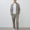 Beige Muscle Fit Shacket