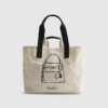 Beige Pocket Front Tote Bag