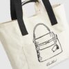 Beige Pocket Front Tote Bag