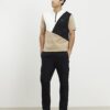 Beige Premium Slim Fit Colour Block Shirt