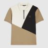 Beige Premium Slim Fit Colour Block Shirt