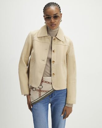 Beige Premium Suede Jacket