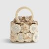 Beige Raffia Flower Basket Bag