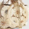 Beige Raffia Flower Basket Bag