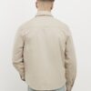 Beige Regular Fit Curved Hem Zip Overshirt