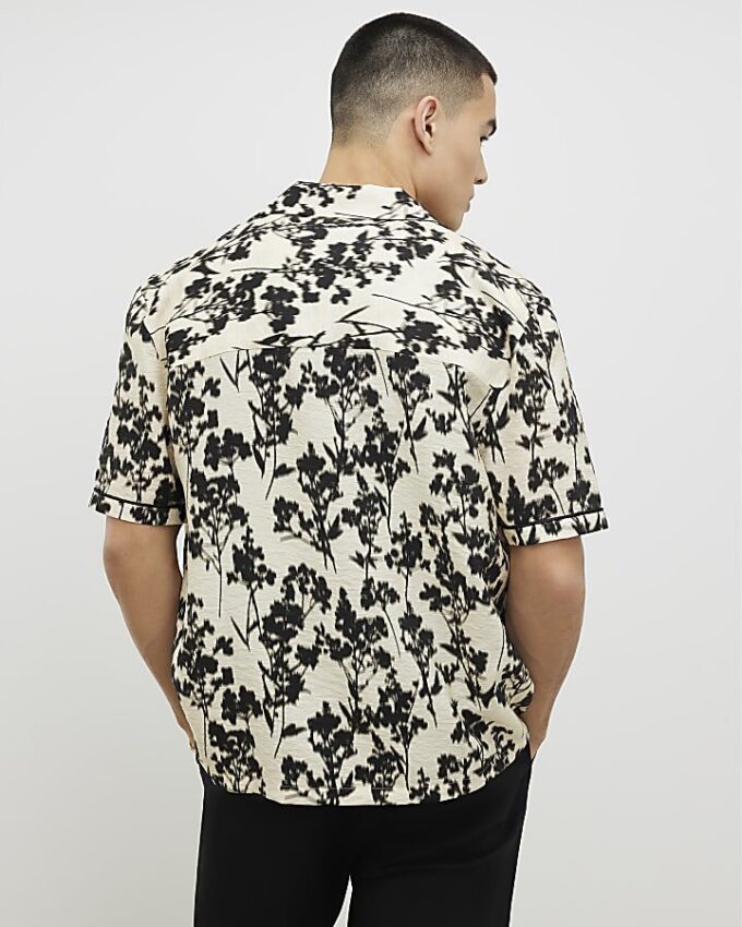 Beige Regular Fit Floral Shirt
