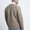Beige regular fit nubuck shearling jacket