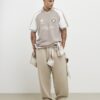 Beige Regular Fit Panelled Polo Shirt