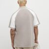 Beige Regular Fit Panelled Polo Shirt