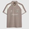 Beige Regular Fit Panelled Polo Shirt