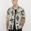 Beige Regular Fit Tile Print Shirt