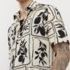 Beige Regular Fit Tile Print Shirt