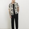 Beige Regular Fit Tile Print Shirt