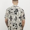Beige Regular Fit Tile Print Shirt
