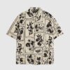 Beige Regular Fit Tile Print Shirt