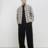 Beige Regular Fit Zip Through Check Overshirt