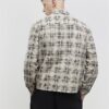 Beige Regular Fit Zip Through Check Overshirt