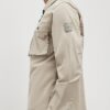 Beige Regular Fit Zipped Overshirt