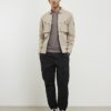 Beige Regular Fit Zipped Overshirt