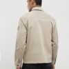 Beige Regular Fit Zipped Overshirt