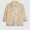 Beige Sequin Embellished Beach Shirt